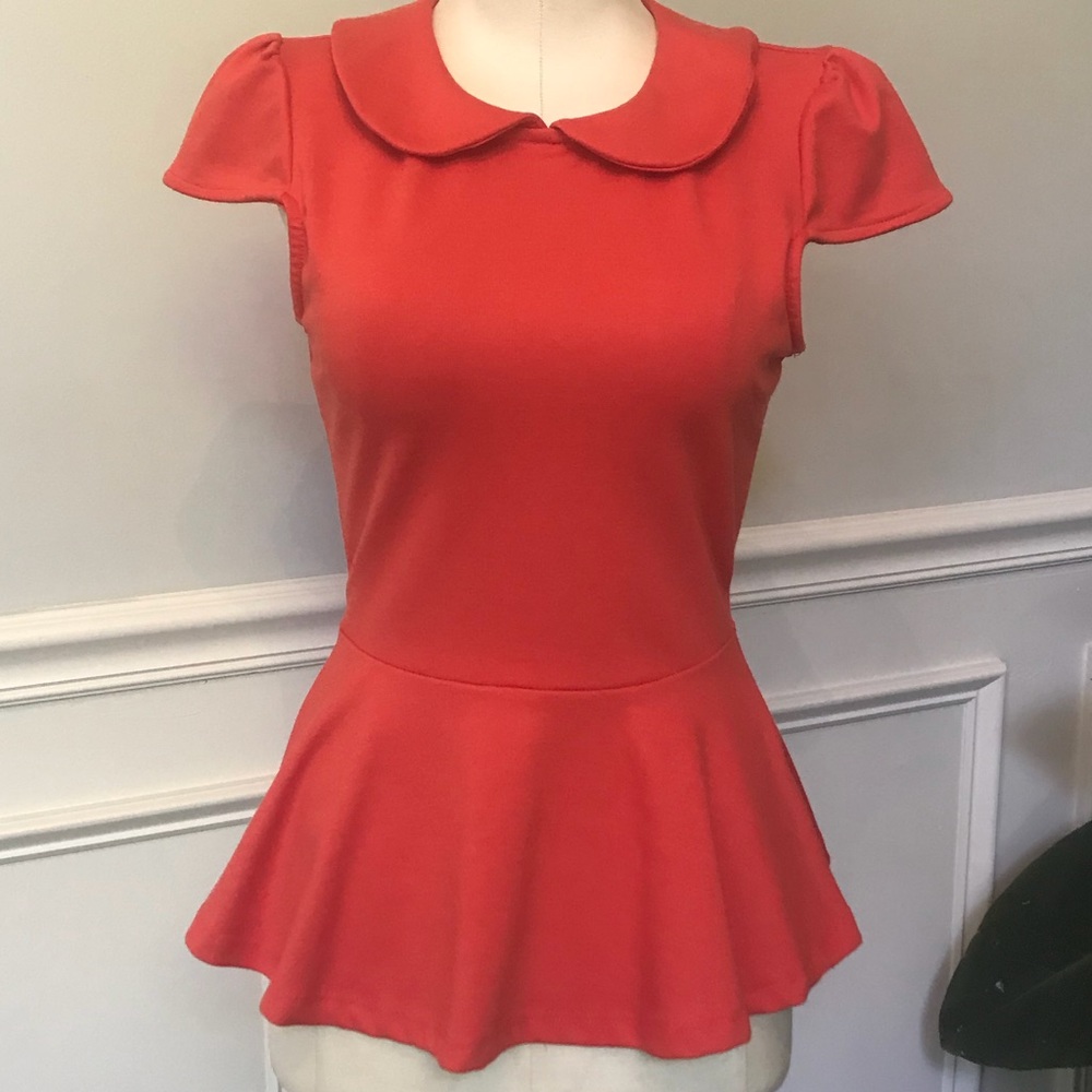 Anthropology Red Peplum top